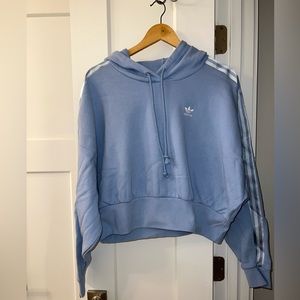 Adidas Oversized Cropped Hoodie - Light Blue - XS - NWT